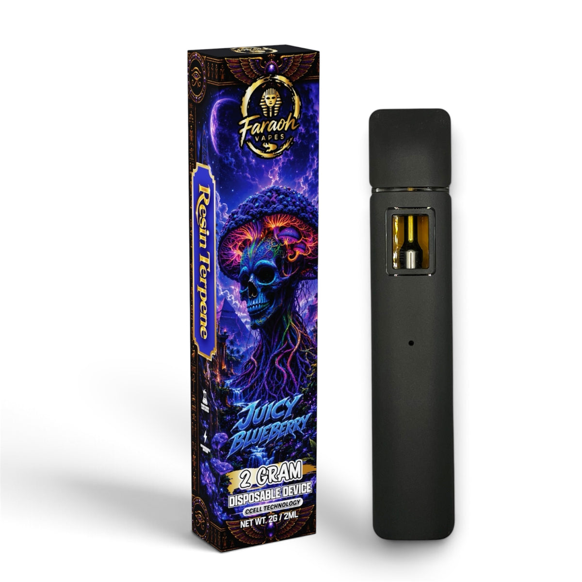 THCA-b live resin vape 50% full spectrum faraoh juicy blueberry