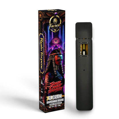 THCA-b live resin vape 50% full spectrum faraoh sour candy strawberry